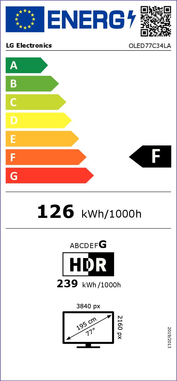 LG Oled OLED EVO 77'' SERIE C3 OLED77C34LA, TV 4K, 4 HDMI, SMART TV 2023