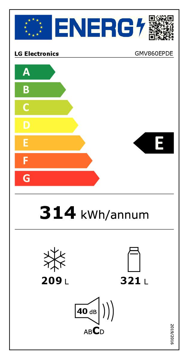 Frigorifero LG Multidoor InstaView 530L - Slim 835mm, Nero Opaco, Wi-Fi, No Frost, Classe E - GMV860EPDE