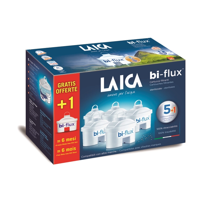 LAICA Caraffe CONFEZIONE 5+1 FILTRI BI-FLUX