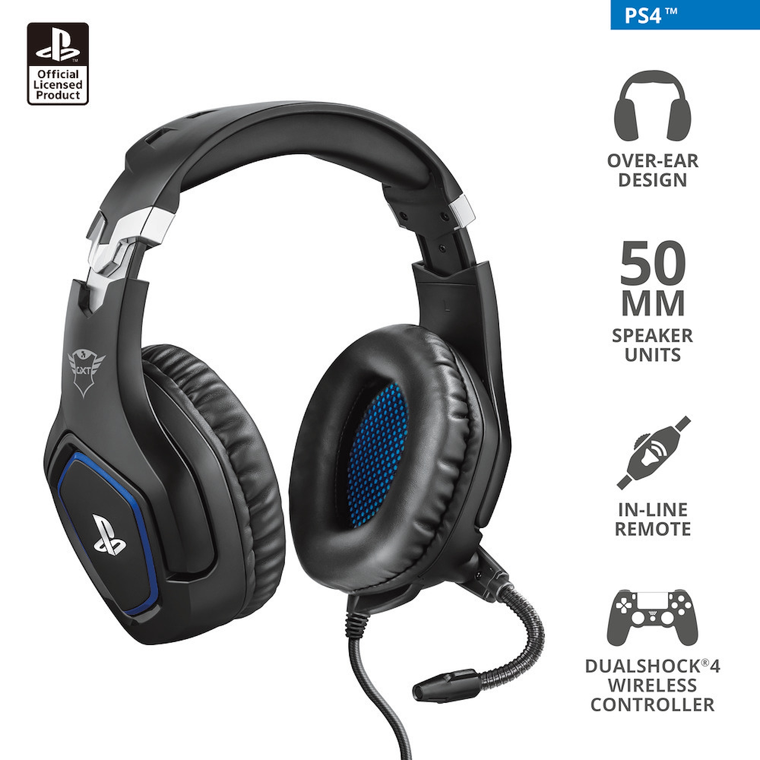 TRUST Cuffie Gaming GXT 488 FORZE PS4 HEADSET BLACK | Expert Italia