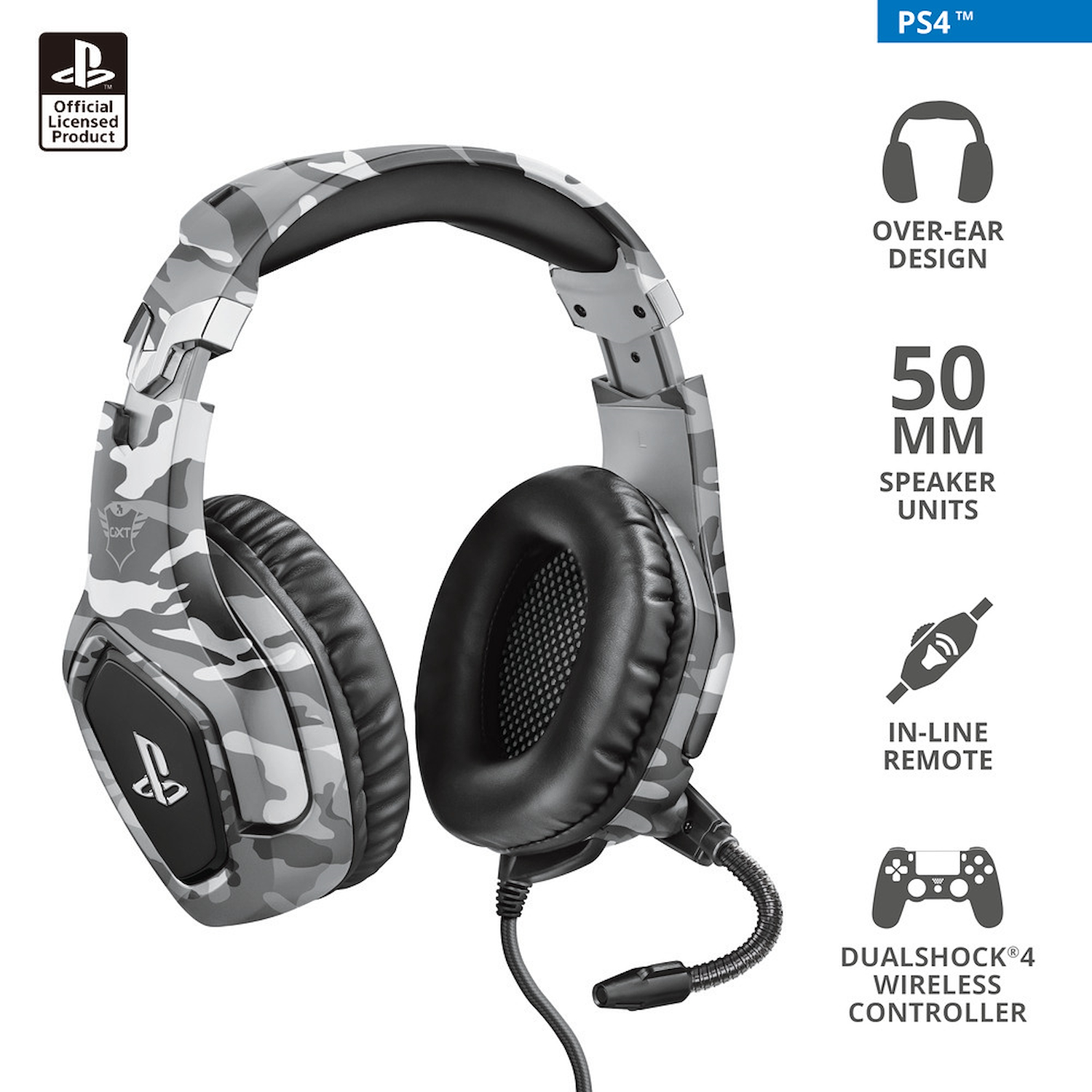 TRUST Cuffie Gaming GXT 488 FORZE-G PS4 HEADSET GREY | Expert Italia
