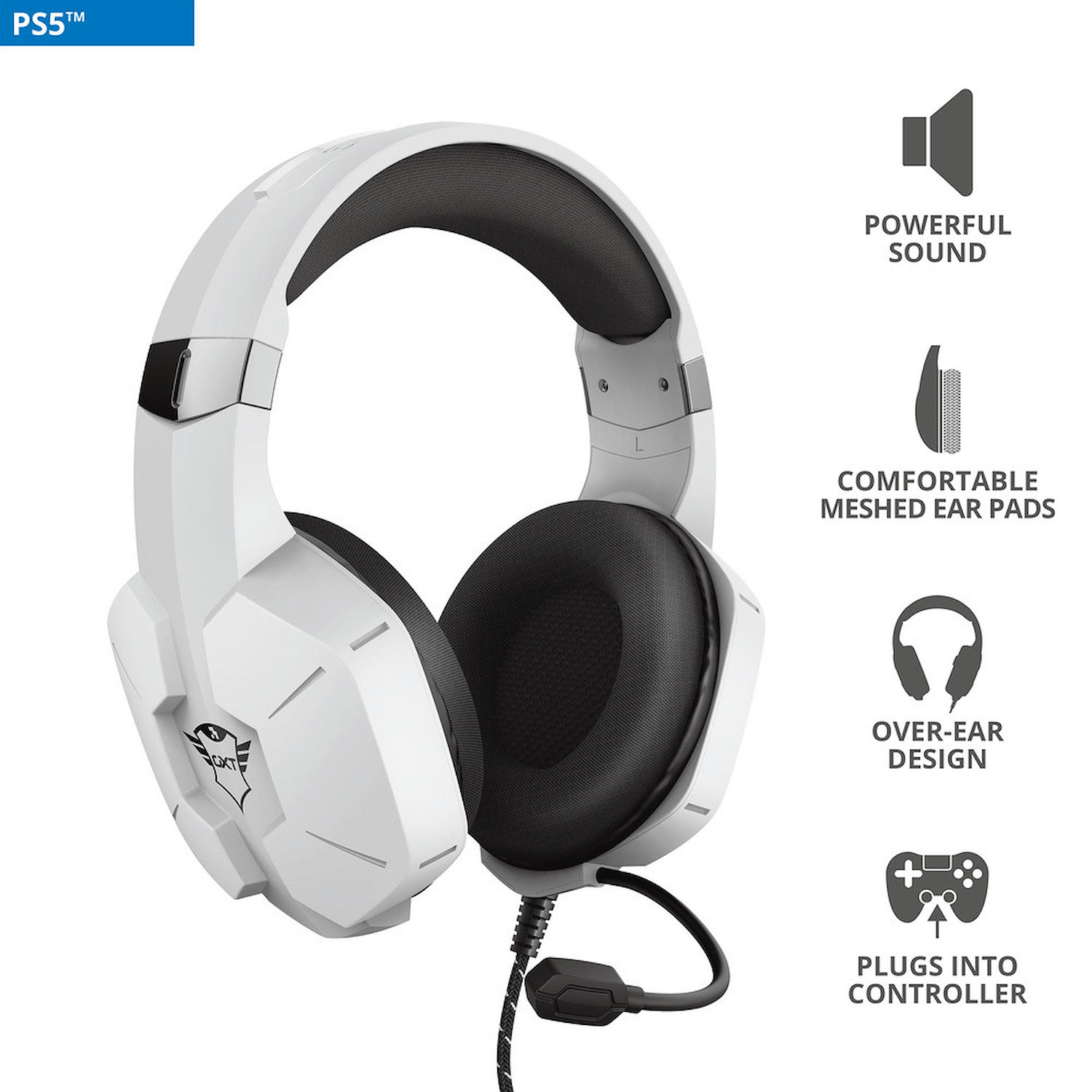 TRUST Cuffie Gaming GXT323W CARUS HEADSET PS5 | Expert Italia