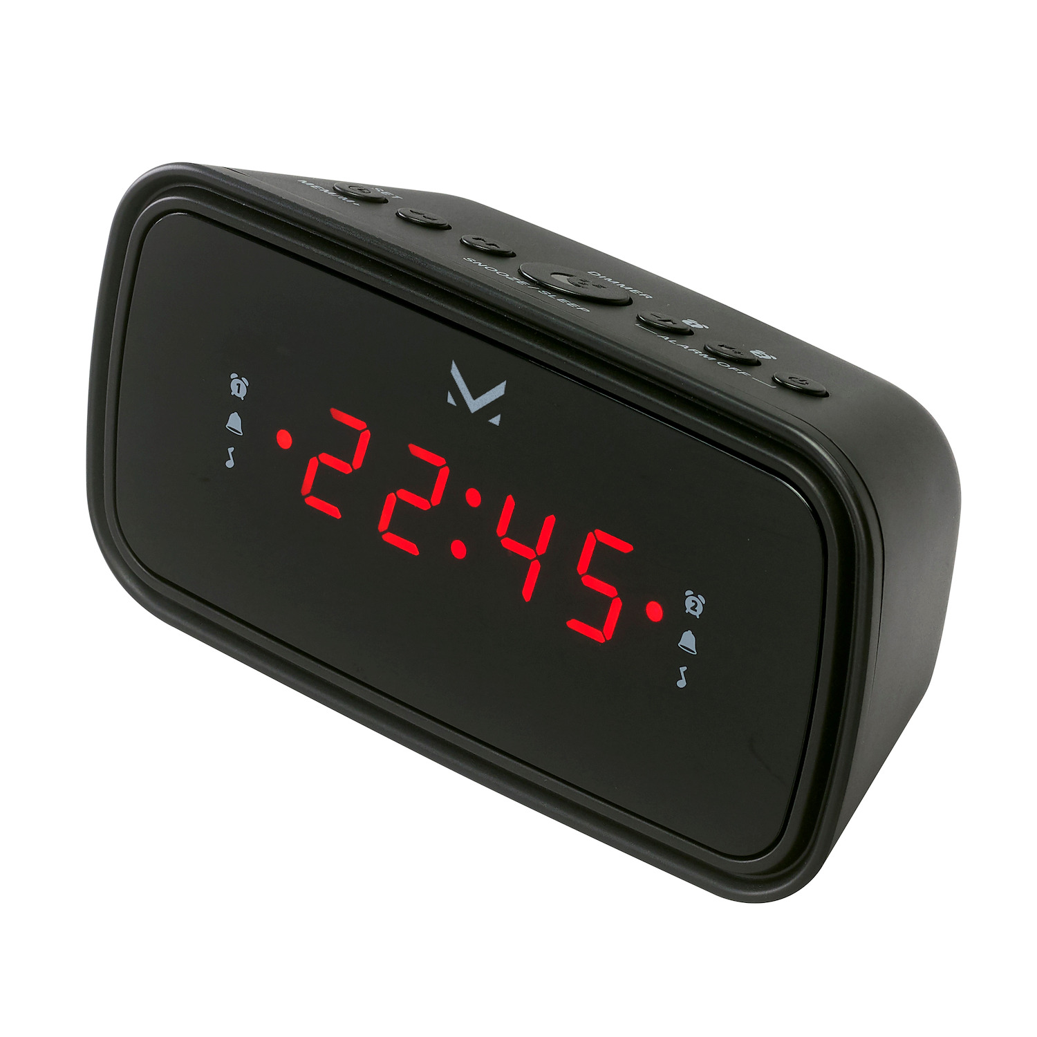 Sveglia Digitale LED Majestic SVE 235 Con Doppio Allarme, Snooze, Luminosità Regolabile E Batteria Di Backup CR2032, Nera