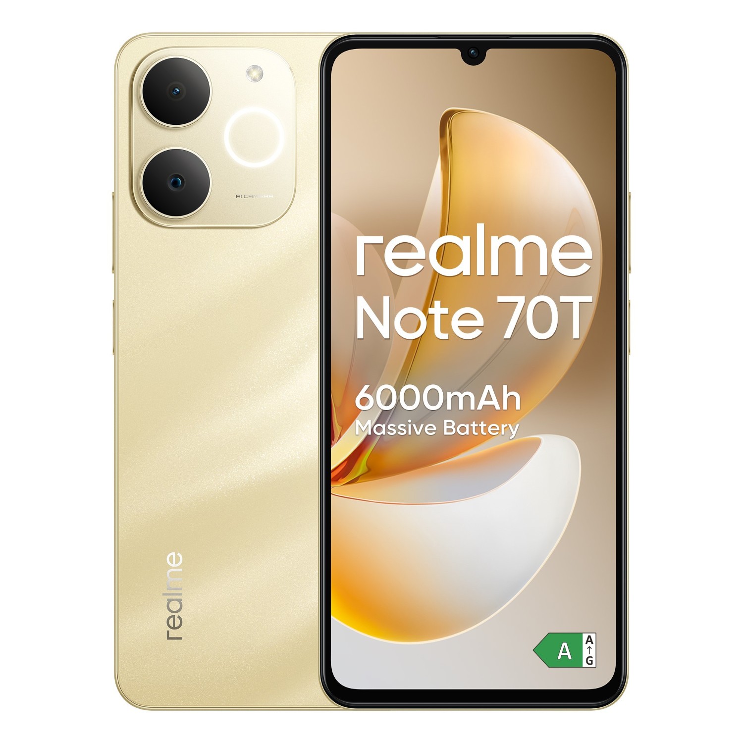 realme Note 70T ゴールド 4GB/256GB REALME Smartphone - REALME NOTE 70T BEACH GOLD (256GB 4GB