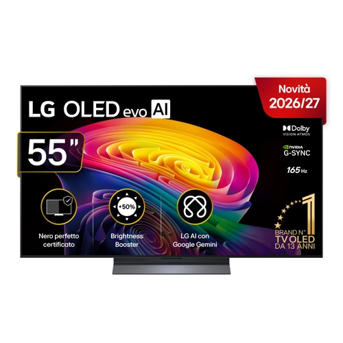 OLED EVO AI 55'' SERIE C6 OLED55C65LA, 4K, BRIGHTNESS BOOSTER, PROCESSORE A11 GEN3, VRR 165HZ,G-SYNC, SMART TV 2026