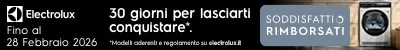 ELECTROLUX SODDISFATTI O RIMBORSATI Asciugatrici