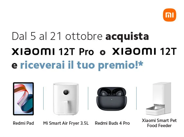 Dal 5a al 21 ottobre acquista Xiaomi