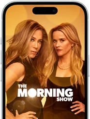 Un iPhone 15 che mostra la serie The Morning Show su Apple TV+
