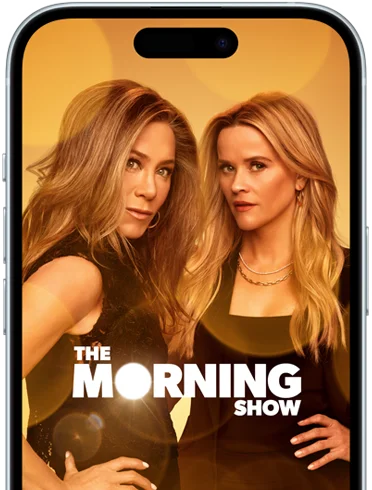 Un iPhone 15 che mostra la serie The Morning Show su Apple TV+