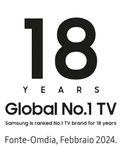  Samsung classificato primo tra i brand TV per il diciottesimo anno