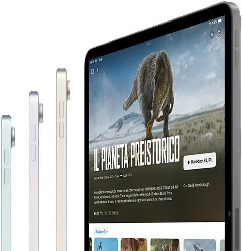 Un iPad Air che mostra un video in streaming su una connessione wireless ultraveloce