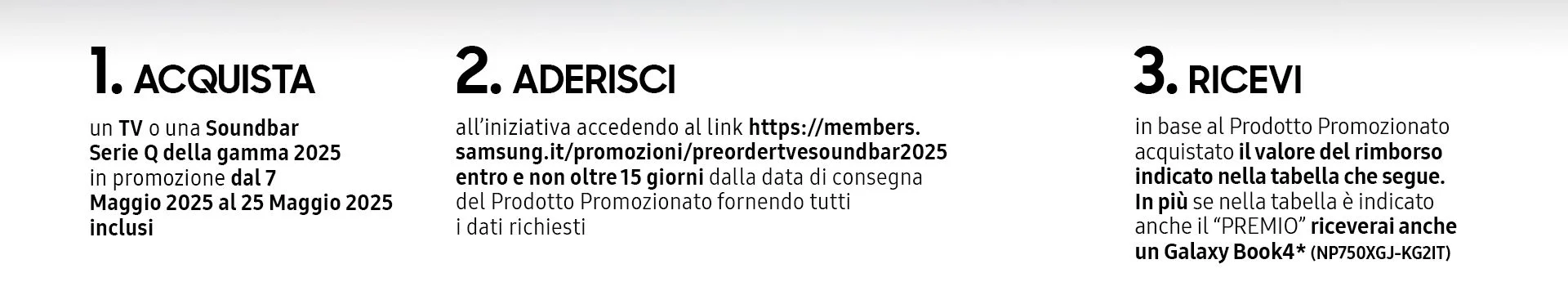 Passaggi per la ottenere l'omaggio
