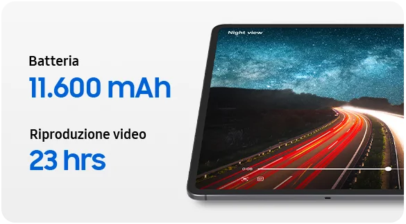 Batteria 8,400 mAh - Rproduzione video 18 ore