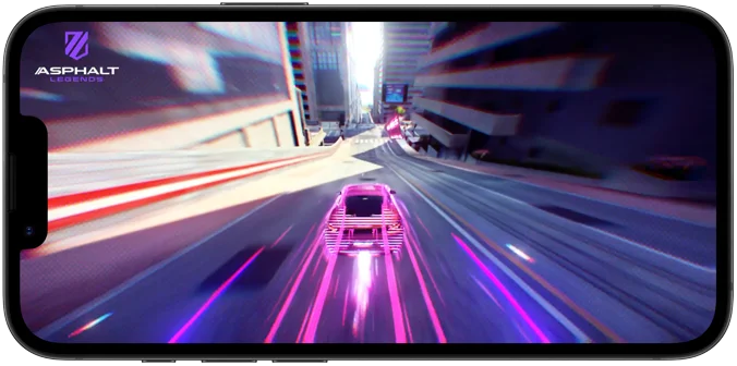 iPhone 17e, sul display la scena di un gioco con una gara automobilistica