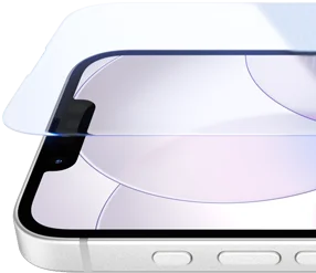 Un iPhone 17e bianco con Ceramic Shield 2 mostrato di fronte e di lato con tasto Azione e tasti del volume